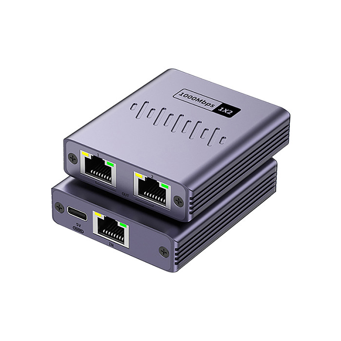 Ethernet cable splitter 1-to-2 gigabit network distributor RJ45 network switch extender