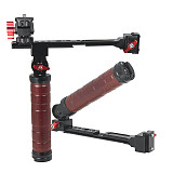 XINTE Adjustable Folding Stabilizer Wooden Handle Grip Dual/Single Handheld Extension Handlebar Bracket Gimbal Mount for DJI Ronin RS2/RS3/RS4 Pro/Mini