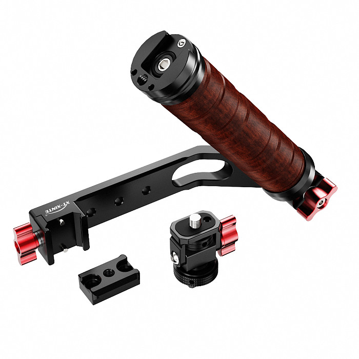 XINTE Universal Adjustable Folding Wooden Handheld Handle Accessories for DJI RS2/RS3/RS3 Mini/RS3 PRO/RS4/RS4 PRO Stabilizer with NATO Gimble Clamp