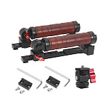 XINTE Adjustable Folding Stabilizer Wooden Handle Grip Dual/Single Handheld Extension Handlebar Bracket Gimbal Mount for DJI Ronin RS2/RS3/RS4 Pro/Mini