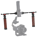 XINTE Adjustable Folding Stabilizer Wooden Handle Grip Dual/Single Handheld Extension Handlebar Bracket Gimbal Mount for DJI Ronin RS2/RS3/RS4 Pro/Mini