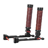 XINTE Adjustable Folding Stabilizer Wooden Handle Grip Dual/Single Handheld Extension Handlebar Bracket Gimbal Mount for DJI Ronin RS2/RS3/RS4 Pro/Mini
