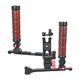XINTE Adjustable Folding Stabilizer Wooden Handle Grip Dual/Single Handheld Extension Handlebar Bracket Gimbal Mount for DJI Ronin RS2/RS3/RS4 Pro/Mini