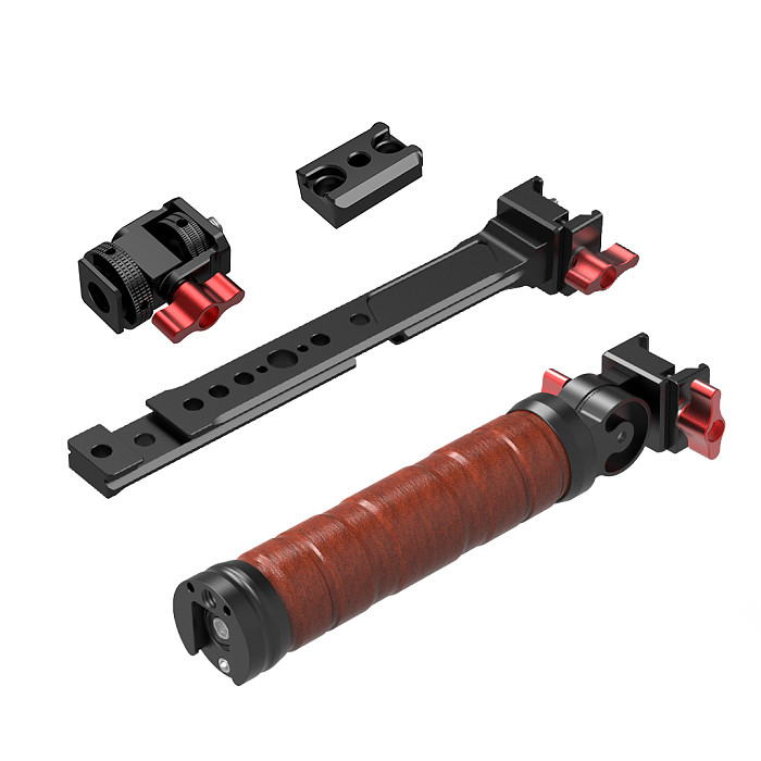 XINTE Adjustable Folding Stabilizer Wooden Handle Grip Dual/Single Handheld Extension Handlebar Bracket Gimbal Mount for DJI Ronin RS2/RS3/RS4 Pro/Mini