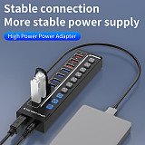 USB 3.0 expansion 7-port hub USB C with switch laptop desktop splitter 3-port 2.4A charging