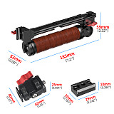 XINTE Adjustable Folding Stabilizer Wooden Handle Grip Dual/Single Handheld Extension Handlebar Bracket Gimbal Mount for DJI Ronin RS2/RS3/RS4 Pro/Mini
