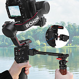 XINTE Adjustable Folding Stabilizer Wooden Handle Grip Dual/Single Handheld Extension Handlebar Bracket Gimbal Mount for DJI Ronin RS2/RS3/RS4 Pro/Mini