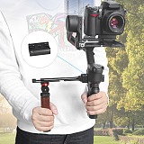 XINTE Adjustable Folding Stabilizer Wooden Handle Grip Dual/Single Handheld Extension Handlebar Bracket Gimbal Mount for DJI Ronin RS2/RS3/RS4 Pro/Mini