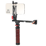 XINTE Adjustable Folding Stabilizer Wooden Handle Grip Dual/Single Handheld Extension Handlebar Bracket Gimbal Mount for DJI Ronin RS2/RS3/RS4 Pro/Mini
