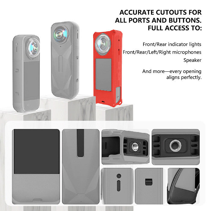 Silicone Protective Case For Insta360 X5 Anti-scratch Protector Sleeve Cover For Insta 360 X5 Panoramic Camera Accessory