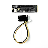 (ADT Link) M2 NVMe to PCIe 4.0 Adapter Board x16 Supports Graphics Card x4 Supports SSD (R42C With Power Cord) For high-speed network card, acquisition card, NVMe SSD hard drive card, USB adapter card