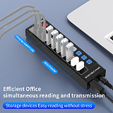 USB 3.0 expansion 7-port hub USB C with switch laptop desktop splitter 3-port 2.4A charging
