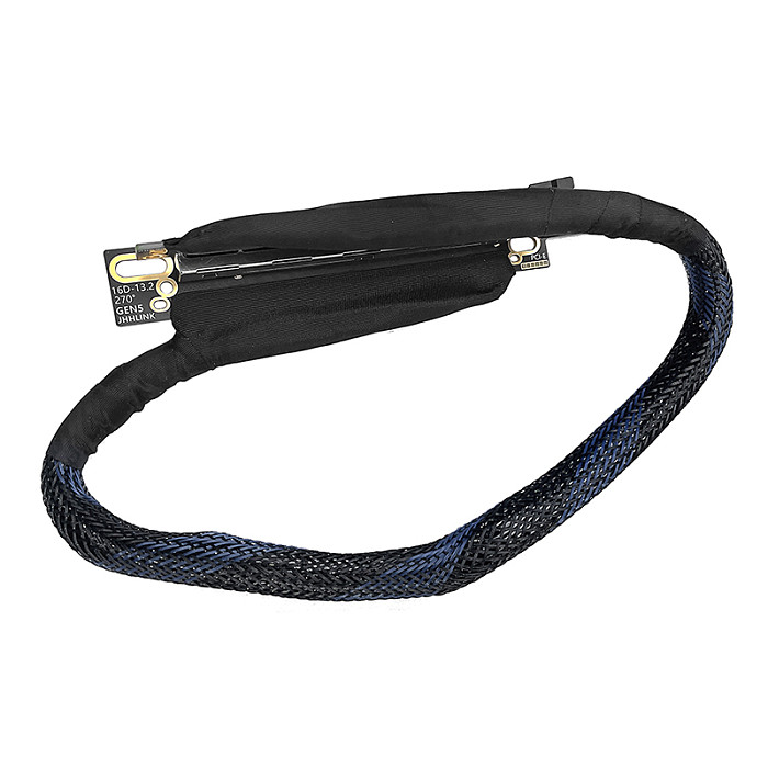 PCIE 5.0 X16 Graphics Card Extension Cable 270/180 Degree Silver Plated Adapter Cable GEN5 Lossless GPU Extension Cable
