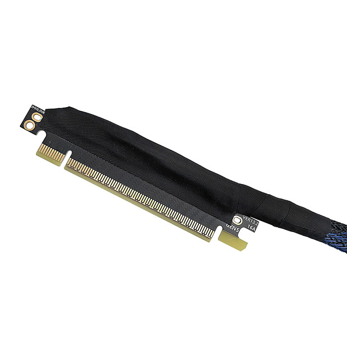 PCIE 5.0 X16 Graphics Card Extension Cable 270/180 Degree Silver Plated Adapter Cable GEN5 Lossless GPU Extension Cable