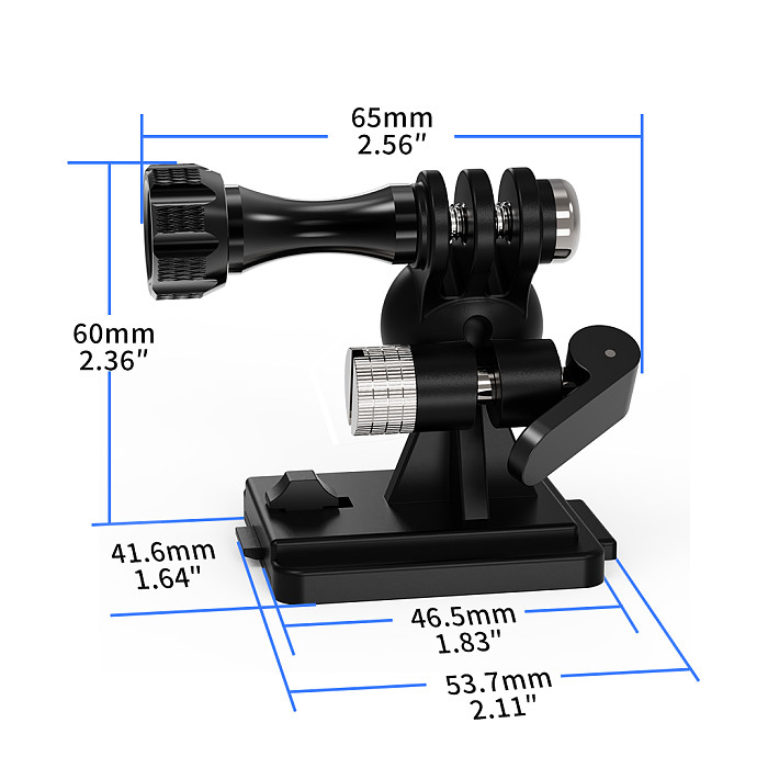 XINTE 360° Adjustable Helmet Adapter Stand Action Camera Fixed Install Mount with 17mm Ball Head for FAST MICH NVG Mount for Gopro DJI ACTION Camera