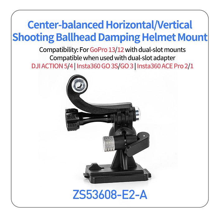 XINTE 360° Adjustable Helmet Adapter Stand Action Camera Fixed Install Mount with 17mm Ball Head for FAST MICH NVG Mount for Gopro DJI ACTION Camera