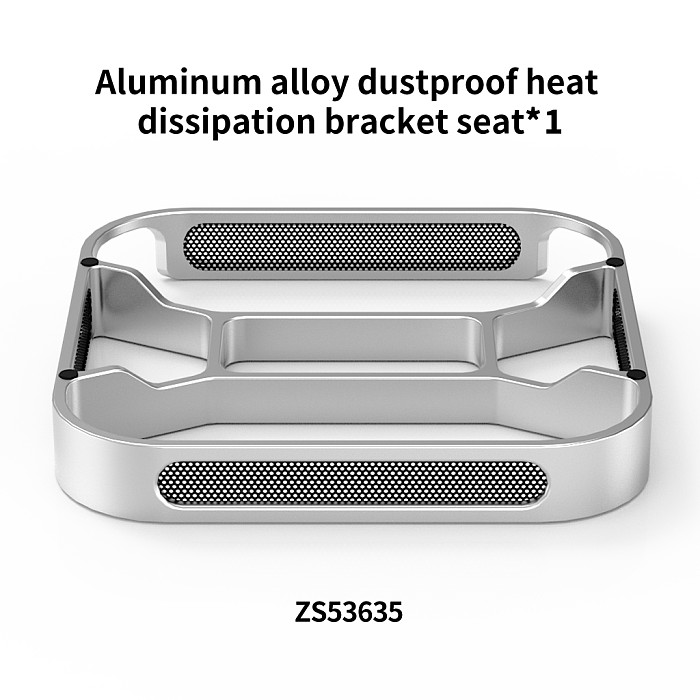XINTE Aluminum Alloy Dustproof And Heat Dissipation Bracket Desktop Computer Bracket Ventilation Double-sided Silicone Anti slip Reserved Startup Hole Suitable For Macmini M4/M4 Pro