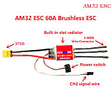 JMT AM32 60A 80A 150A 200A Brushless ESC 2-6S BEC 6V/2A 6V/5A For 1/10 1/8 RC Car Airplane Aircraft