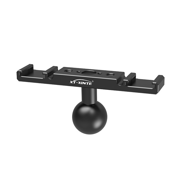 Aluminum alloy Dual Cold Shoe Mount Extension Bracket 1/4 Arri Positioning HoleFor Microphone Holder LED Light Stand For DSLR SLR Cameras