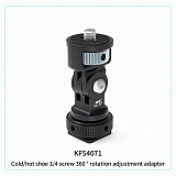 Aluminum Alloy Cold Shoe Mount Adapter 1/4  3/8  Arri Hole for DSLR Camera Cage 360° Rotation Hot Shoe Microphone LED Lights Ball Head Tripod Monitor Stand Support Photography Accessories For GOPRO/Insta360/DJI OSMO 360
