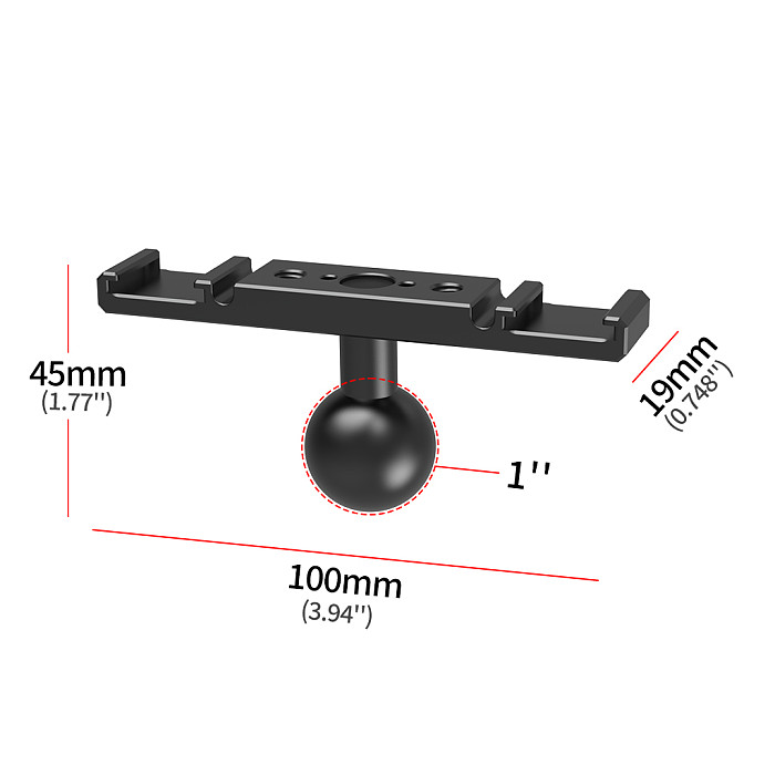 Aluminum alloy Dual Cold Shoe Mount Extension Bracket 1/4 Arri Positioning HoleFor Microphone Holder LED Light Stand For DSLR SLR Cameras