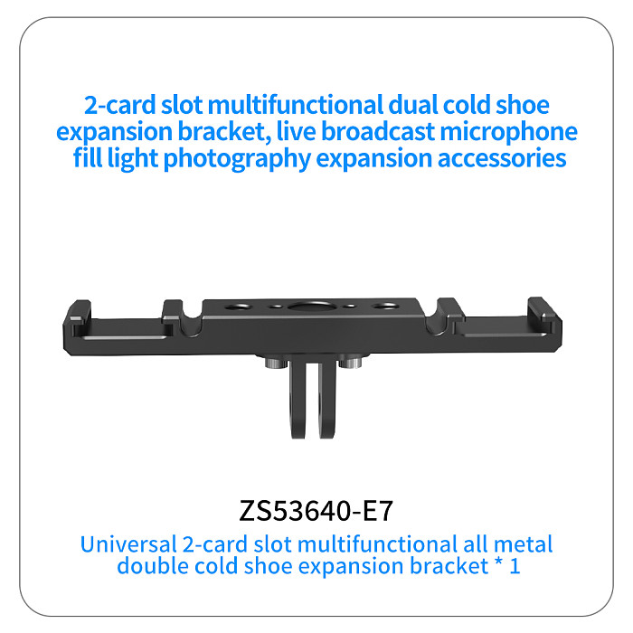 Aluminum alloy Dual Cold Shoe Mount Extension Bracket 1/4 Arri Positioning HoleFor Microphone Holder LED Light Stand For DSLR SLR Cameras