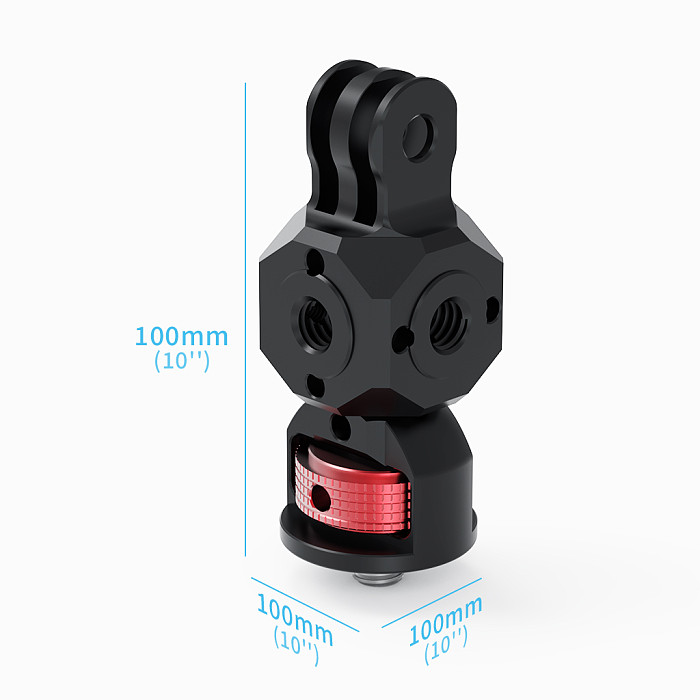 Aluminum Alloy Cold Shoe Mount Adapter 1/4  3/8  Arri Hole for DSLR Camera Cage 360° Rotation Hot Shoe Microphone LED Lights Ball Head Tripod Monitor Stand Support Photography Accessories For GOPRO/Insta360/DJI OSMO 360