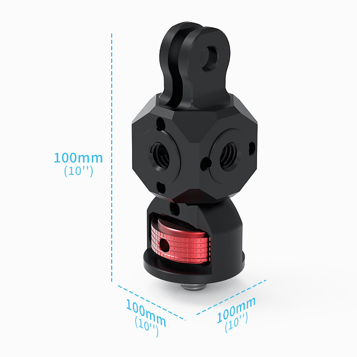Aluminum Alloy Cold Shoe Mount Adapter 1/4  3/8  Arri Hole for DSLR Camera Cage 360° Rotation Hot Shoe Microphone LED Lights Ball Head Tripod Monitor Stand Support Photography Accessories For GOPRO/Insta360/DJI OSMO 360