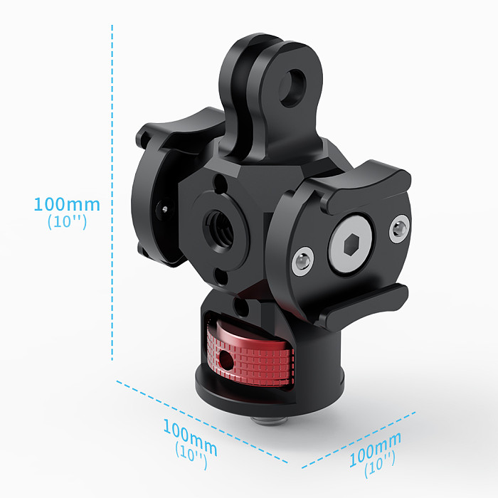Aluminum Alloy Cold Shoe Mount Adapter 1/4  3/8  Arri Hole for DSLR Camera Cage 360° Rotation Hot Shoe Microphone LED Lights Ball Head Tripod Monitor Stand Support Photography Accessories For GOPRO/Insta360/DJI OSMO 360