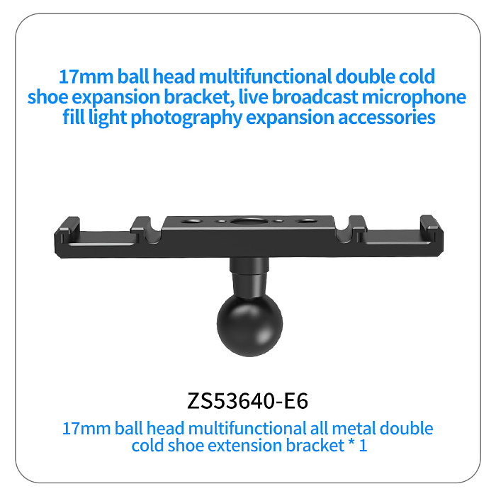 Aluminum alloy Dual Cold Shoe Mount Extension Bracket 1/4 Arri Positioning HoleFor Microphone Holder LED Light Stand For DSLR SLR Cameras