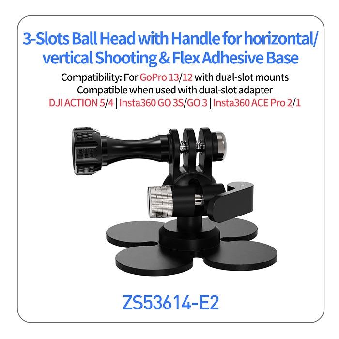 Universal Sports Camera Holder With Adjustable Ball Head For  GoPro 13 12 /Insta360 X4 X5 Ace Pro/DJI Action Camera Accessories