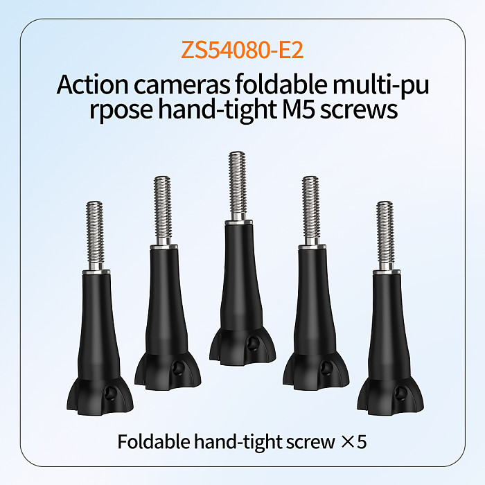 Stainless steel M5*19 Screw For Sports Cameras Foldable M5 Hand Screw Adapter For GoPro 13 12 Accessories For GOPRO full Serise Camera For DJI Action Cameras Monopod Tripod Selfie Stick Mount