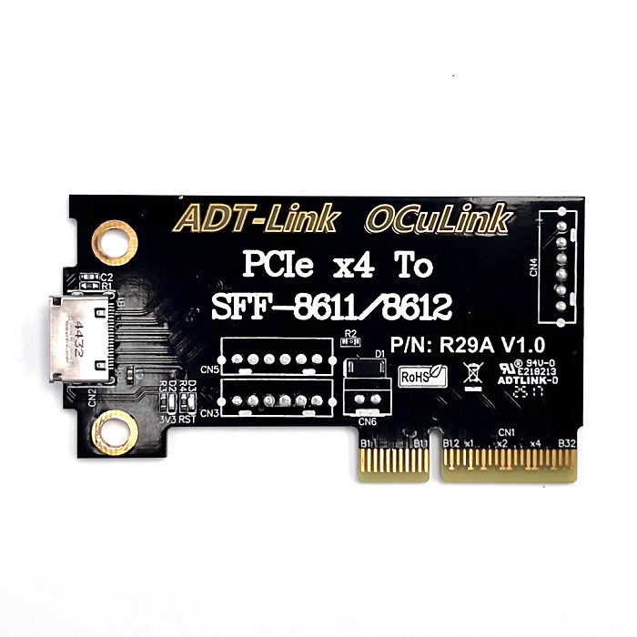 (ADT Link) PCIe 4.0 x4 to SFF-8611/8612 adapter card OCuLink external support chassis external connection