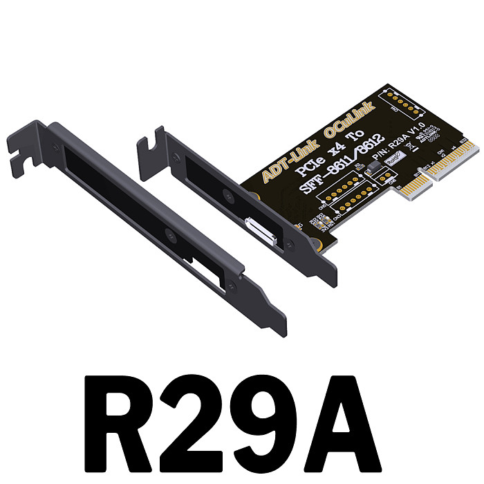 (ADT Link) PCIe 4.0 x4 to SFF-8611/8612 adapter card OCuLink external support chassis external connection
