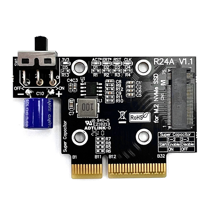 ADT Link PCIe 5.0 x4 to M.2/M.3 NVMe Solid State Drive Adapter Cartridge Support Gen5