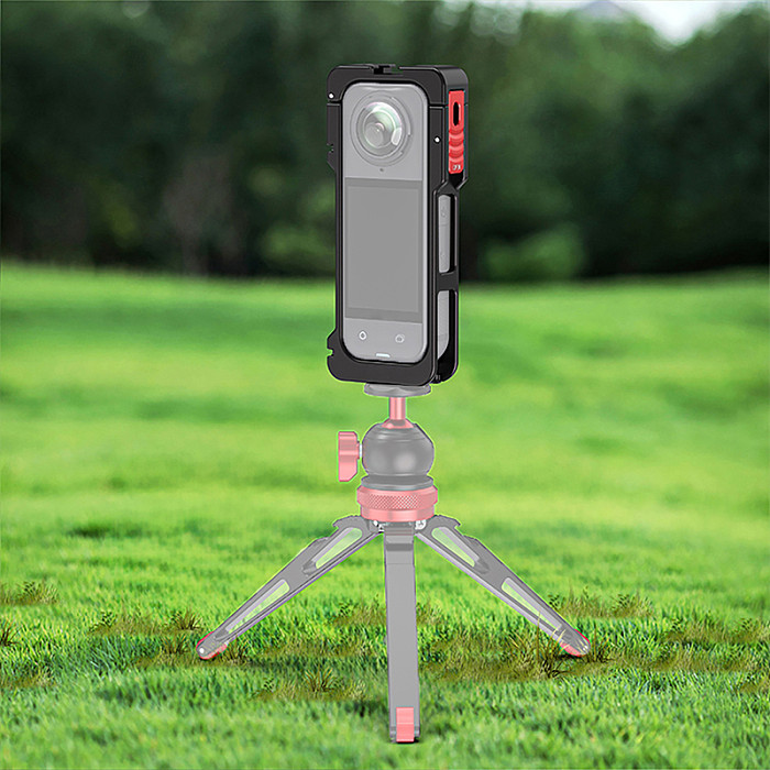 Aluminum Alloy Protective Case For Insta360 X5 Camera Cage Expansion Frame with Cold Shoe Mount Horizontal/Vertical Shooting Rig