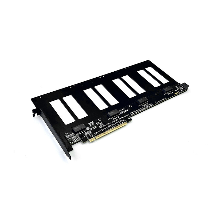 (ADT Link) PCIe 5.0x16 to 4-Port U.2/EDSFF hard drive split adapter expansion card