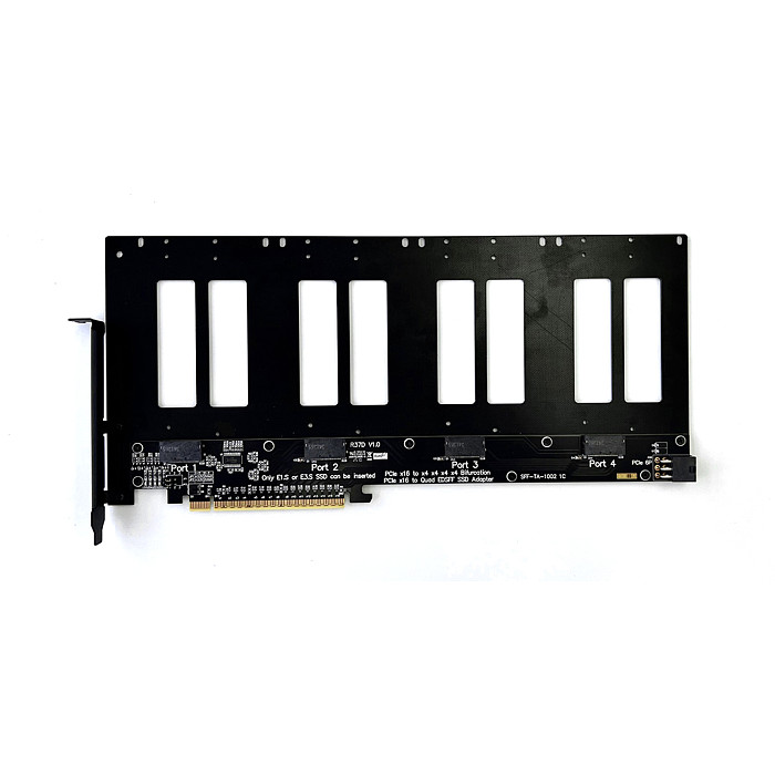 (ADT Link) PCIe 5.0x16 to 4-Port U.2/EDSFF hard drive split adapter expansion card