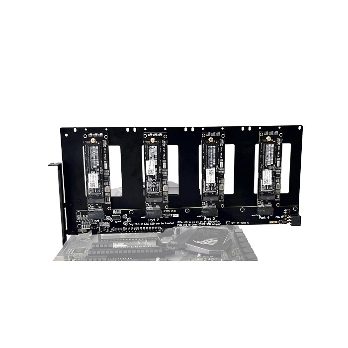 (ADT Link) PCIe 5.0x16 to 4-Port U.2/EDSFF hard drive split adapter expansion card