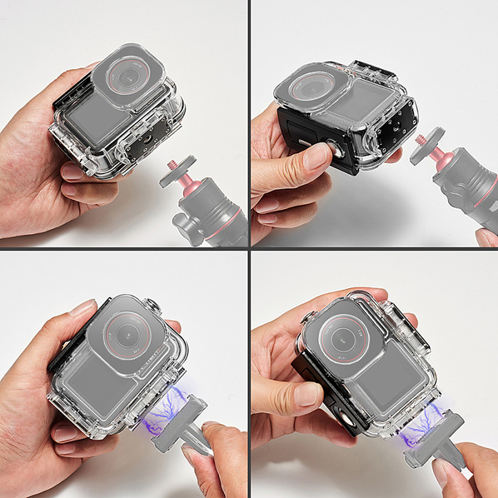 60M Waterproof Housing Shell for DJI OSMO Action 5Pro/4/3 Diving Case Magnetic Quick-release Underwater Photo Video Camera Cover