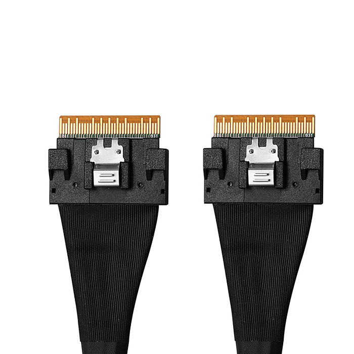 PCIe4.0 SlimSAS 8X (SFF-8654) to SlimSAS X8 SFF-8654 Cable Male to Male Silver-plated Wire Support for GPU Graphics Card