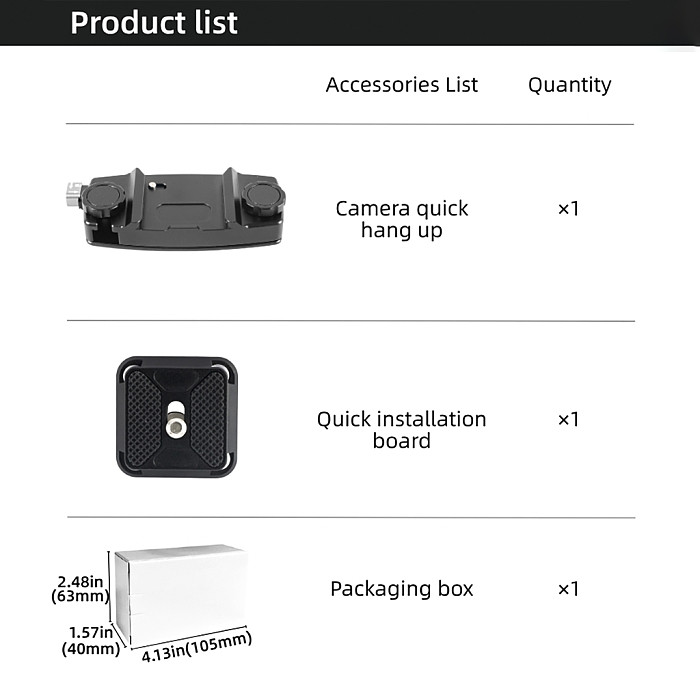 Quick Detachable Camera Quick Hanging Mirrorless Suitable For Gopro Sports Camera Backpack Clip Hiking Backpack Camera Bracket Base