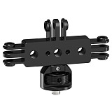 Aluminum Alloy 3-card Live Streaming Bracket 1/4 Arri Positioning Screw Hole For GOPRO13/DJI Sports Cameras Expansion Adapter Accessories