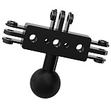Aluminum Alloy 3-card Live Streaming Bracket 1/4 Arri Positioning Screw Hole For GOPRO13/DJI Sports Cameras Expansion Adapter Accessories
