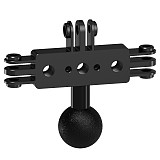 Aluminum Alloy 3-card Live Streaming Bracket 1/4 Arri Positioning Screw Hole For GOPRO13/DJI Sports Cameras Expansion Adapter Accessories
