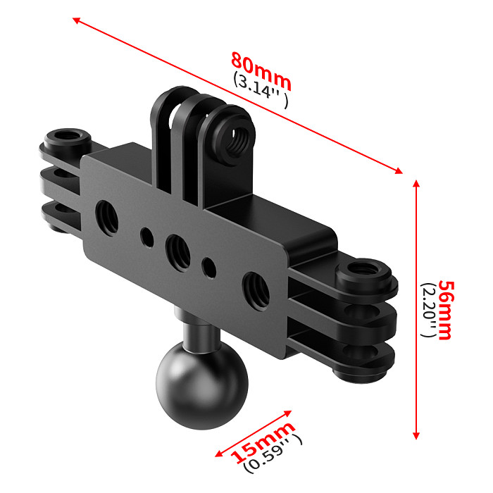 Aluminum Alloy 3-card Live Streaming Bracket 1/4 Arri Positioning Screw Hole For GOPRO13/DJI Sports Cameras Expansion Adapter Accessories