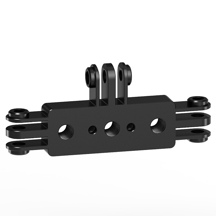 Aluminum Alloy 3-card Live Streaming Bracket 1/4 Arri Positioning Screw Hole For GOPRO13/DJI Sports Cameras Expansion Adapter Accessories