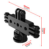 Aluminum Alloy 3-card Live Streaming Bracket 1/4 Arri Positioning Screw Hole For GOPRO13/DJI Sports Cameras Expansion Adapter Accessories