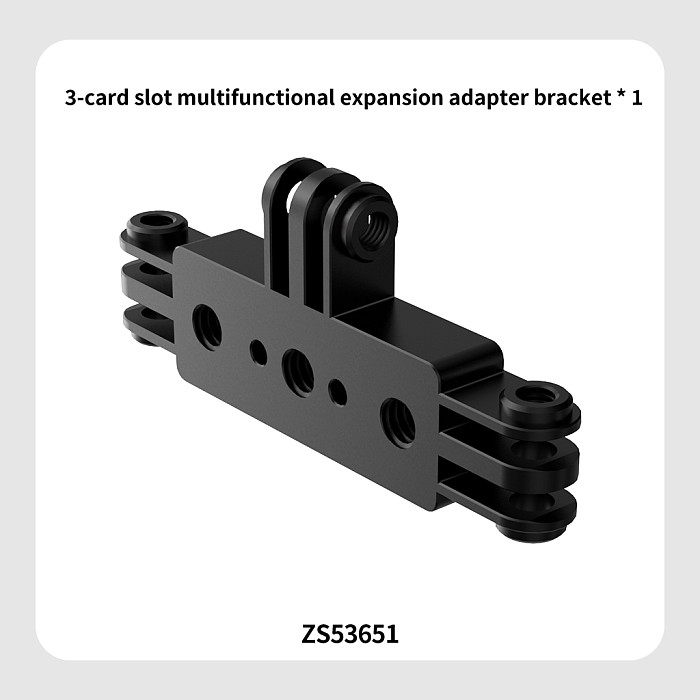 Aluminum Alloy 3-card Live Streaming Bracket 1/4 Arri Positioning Screw Hole For GOPRO13/DJI Sports Cameras Expansion Adapter Accessories