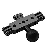 Aluminum Alloy 3-card Live Streaming Bracket 1/4 Arri Positioning Screw Hole For GOPRO13/DJI Sports Cameras Expansion Adapter Accessories